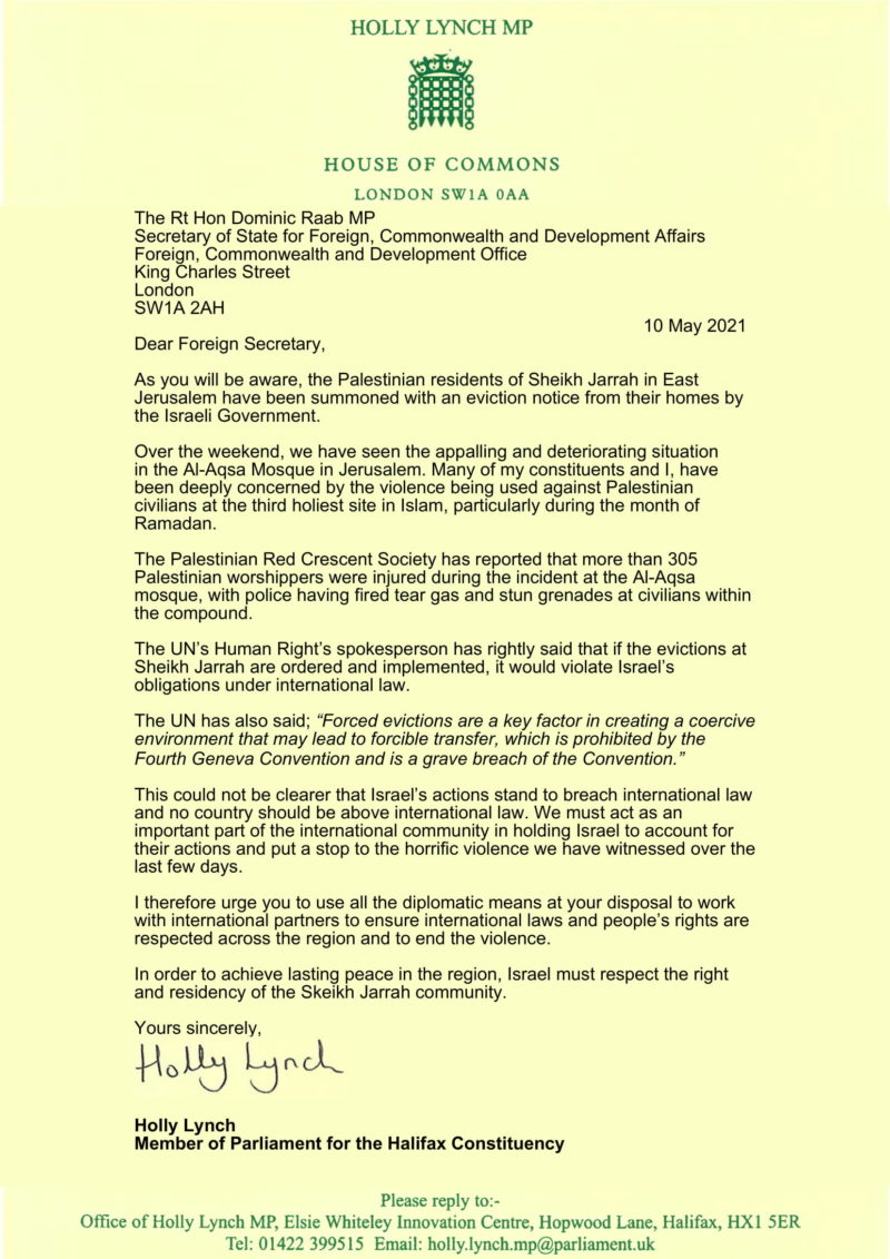 Letter to Dominic Raab